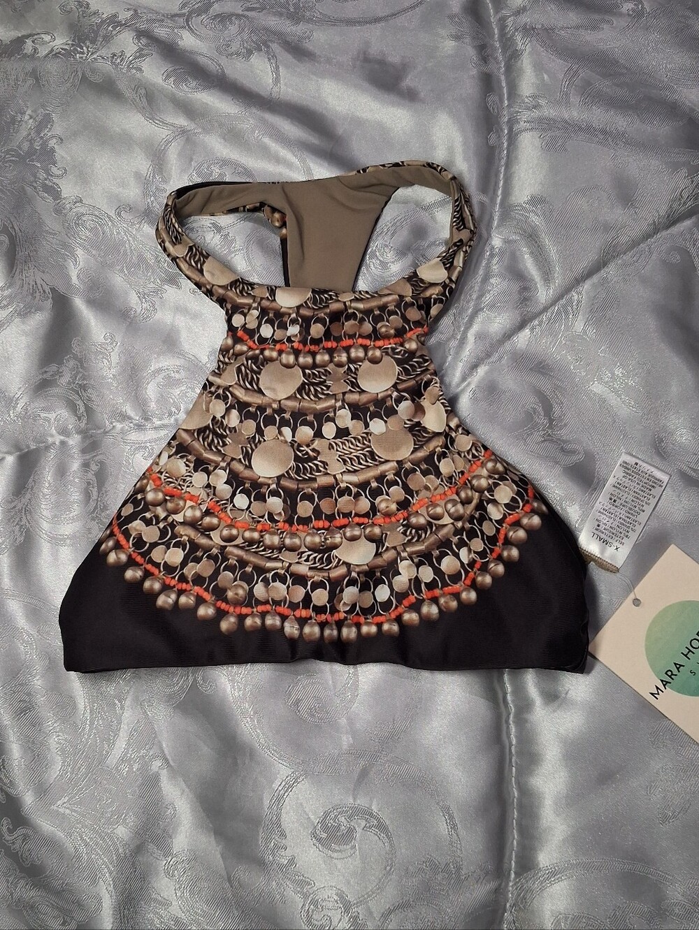 Mara Hoffman Chain Bikini Racer Back Top Size XS new with tags - Picture 2 of 7